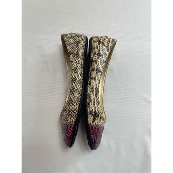 Jimmy Choo London Snakeskin Embossed Leather Flats Shoes Size 38 1/2 US 8 - Picture 9 of 10